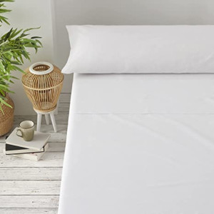 Juego de Sabanas de Cama （90x190/200）-（150x190/200 ）– Sabanas 100%  Poliéster – 3 Piezas – Blanco