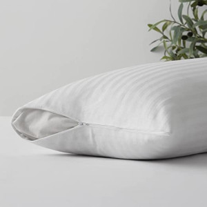 Funda Almohada cruzadillo 50% poliéster 50% algodón - (70/80/90/105/135/150cm x 45cm - Blanco) - Protector de Almohad