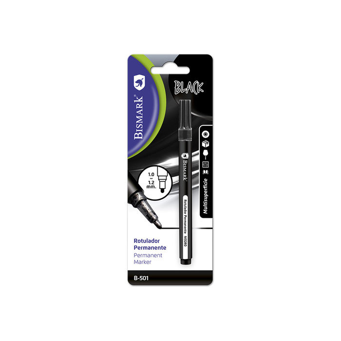 Rotulador permanente negro punta redonda 1.0-1.2MM