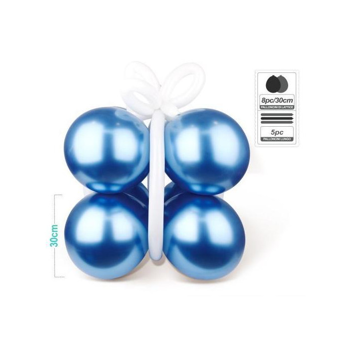 Conjunto globos 13 und color metalizada azul