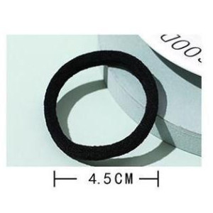6 gomas de pelo 4.5CM, color negro, ideal para el uso diario Goma elástica para el pelo, sin alambre, para mujeres y niñas