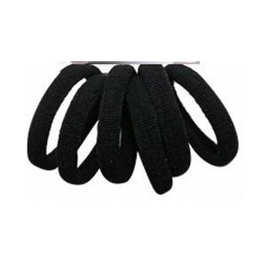 6 gomas de pelo 4.5CM, color negro, ideal para el uso diario Goma elástica para el pelo, sin alambre, para mujeres y niñas