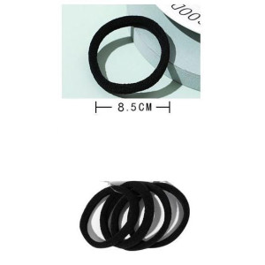 4 gomas de pelo 8.5CM, color negro, ideal para el uso diario Goma elástica para el pelo, sin alambre, para mujeres y niñas