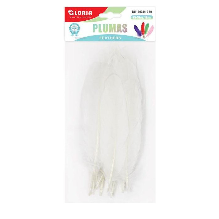 Plumas Blancas 12 piezas 15-18CM