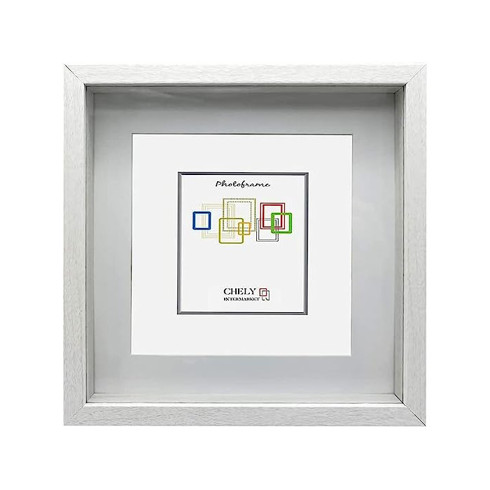 Marcos con Profundidad 30x30cm (Medida Interior de paspartú 20x20cm) (Blanco) Chely Intermarket
