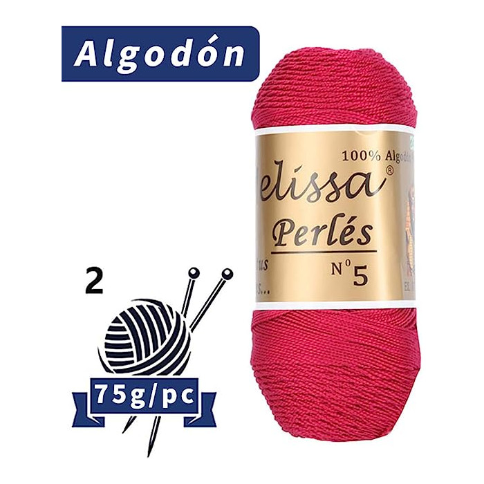 Hilo de Algodón para Ganchillo Hilado 100% Algodón para DIY y Tejer a Mano (1u*70 g), Agujas Talla 2/5,