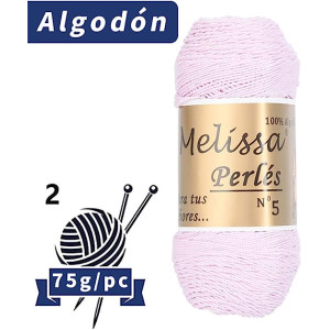 Hilo de Algodón para Ganchillo Hilado 100% Algodón para DIY y Tejer a Mano (1u*70 g), Agujas Talla 2/5,