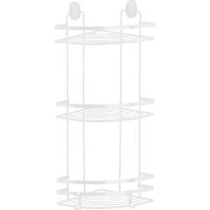 Estanteria de ducha con Ganchos - modelo de esquina - 3 capas - blanco - 50 cm - metal - Soportes de ducha y baño