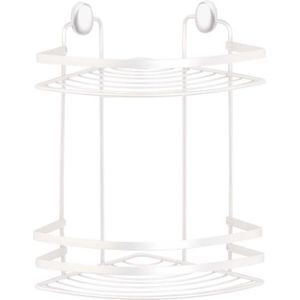 Estanteria de ducha - modelo de esquina - 2 capas - blanco - 30 x 22.5 x 30 cm - metal