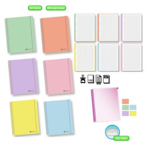 cuaderno pastel soft a4 120h 90gr microperforado