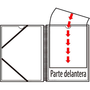 Carpeta Clasificadora con Espiral, Fundas de Plástico, 40 Fundas Negro A4,