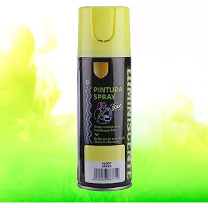 Pintura Spray Brilla en la Oscuridad Tinta luminiscente Multisuperficie Verde 200ml