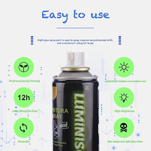 Pintura Spray Brilla en la Oscuridad Tinta luminiscente Multisuperficie Verde 200ml