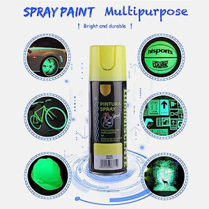 Pintura Spray Brilla en la Oscuridad Tinta luminiscente Multisuperficie Verde 200ml