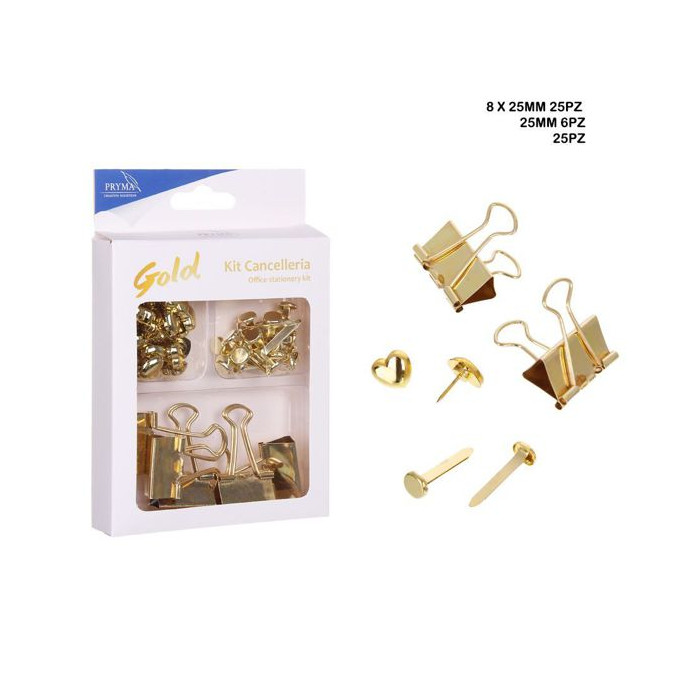 Chincheta 25pz + Pinza Sujetapapeles 6pz + Clavo 25pz