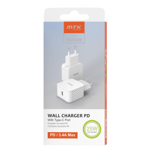 Cargador de Red Rapida fay , 1Punto PD 25W Type C- Blanco