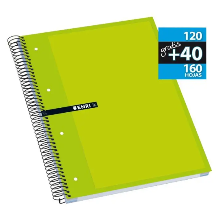 Enri, Cuadernos A4 Cuadrícula 5x5, Tapa Extradura, 120+40 Hojas.Banda
