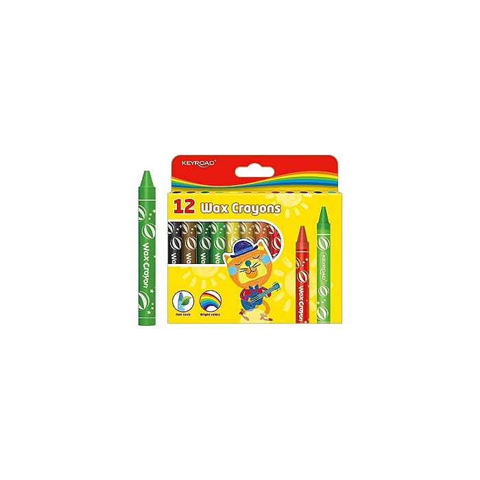 Ceras de Colores para Niños - Caja de 12 - Medida 10 x 1,1 cm - Colores  Brillantes 