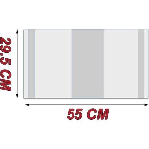 Forro de Libros 29,5x55 cm Autoadhesivo y Ajustable Transparente Adhesivo en los dos Extremo - Pack de 5 Unidades