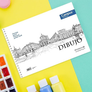 Bloc de Dibujo Campus University A4 Espiral 30 Hojas 160g. Liso
