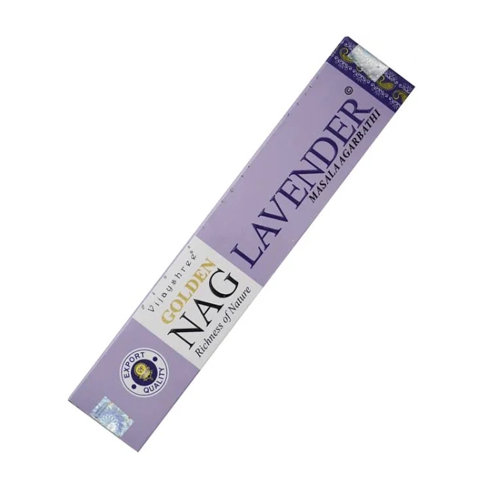 incienso Golden Nag de Lavanda orgánica de Vijayshree