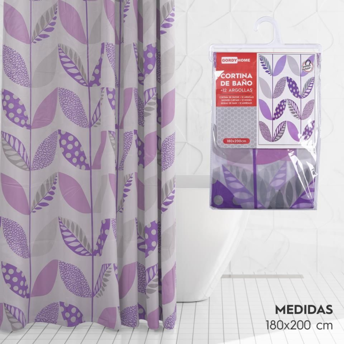 Cortina de Baño 180 x 200 cm 100% Poliester
