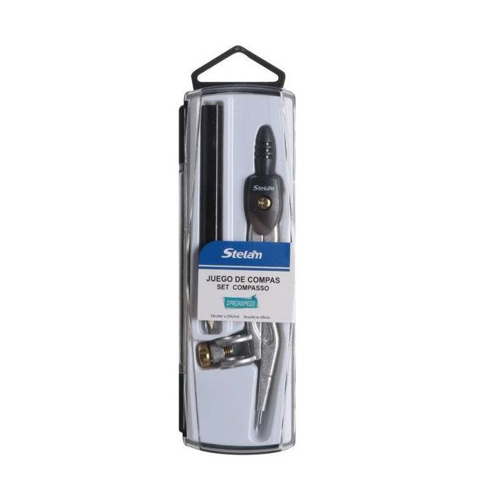SET COMPÁS CON PORTALÁPIZ incluye 1 lápiz, caja protectora, para oficina o uso escolar