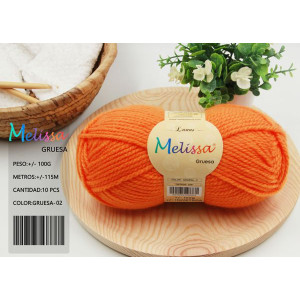 Melissa Hilo 100% Acrilico Ovillo de Lana Gruesa 115m 100g para DIY Tejer y Ganchillo, Certificado OEKO-TEX Standard 100