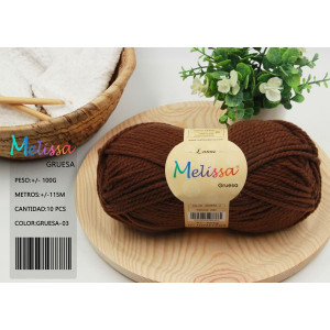 Melissa Hilo 100% Acrilico Ovillo de Lana Gruesa 115m 100g para DIY Tejer y Ganchillo, Certificado OEKO-TEX Standard 100
