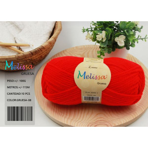 Melissa Hilo 100% Acrilico Ovillo de Lana Gruesa 115m 100g para DIY Tejer y Ganchillo, Certificado OEKO-TEX Standard 100