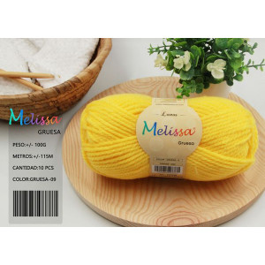 Melissa Hilo 100% Acrilico Ovillo de Lana Gruesa 115m 100g para DIY Tejer y Ganchillo, Certificado OEKO-TEX Standard 100