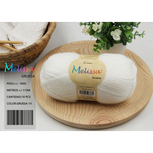 Melissa Hilo 100% Acrilico Ovillo de Lana Gruesa 115m 100g para DIY Tejer y Ganchillo, Certificado OEKO-TEX Standard 100