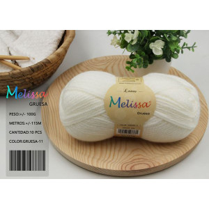 Melissa Hilo 100% Acrilico Ovillo de Lana Gruesa 115m 100g para DIY Tejer y Ganchillo, Certificado OEKO-TEX Standard 100