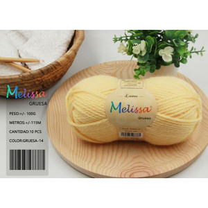 Melissa Hilo 100% Acrilico Ovillo de Lana Gruesa 115m 100g para DIY Tejer y Ganchillo, Certificado OEKO-TEX Standard 100