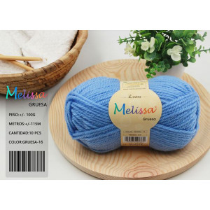 Melissa Hilo 100% Acrilico Ovillo de Lana Gruesa 115m 100g para DIY Tejer y Ganchillo, Certificado OEKO-TEX Standard 100