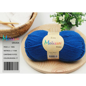 Melissa Hilo 100% Acrilico Ovillo de Lana Gruesa 115m 100g para DIY Tejer y Ganchillo, Certificado OEKO-TEX Standard 100