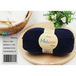 Melissa Hilo 100% Acrilico Ovillo de Lana Gruesa 115m 100g para DIY Tejer y Ganchillo, Certificado OEKO-TEX Standard 100