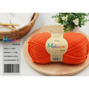 Melissa Hilo 100% Acrilico Ovillo de Lana Gruesa 115m 100g para DIY Tejer y Ganchillo, Certificado OEKO-TEX Standard 100