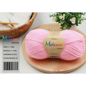 Melissa Hilo 100% Acrilico Ovillo de Lana Gruesa 115m 100g para DIY Tejer y Ganchillo, Certificado OEKO-TEX Standard 100