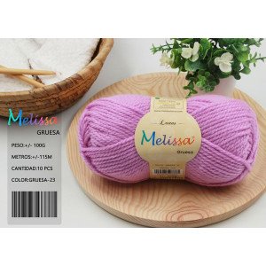 Melissa Hilo 100% Acrilico Ovillo de Lana Gruesa 115m 100g para DIY Tejer y Ganchillo, Certificado OEKO-TEX Standard 100