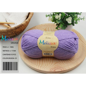 Melissa Hilo 100% Acrilico Ovillo de Lana Gruesa 115m 100g para DIY Tejer y Ganchillo, Certificado OEKO-TEX Standard 100