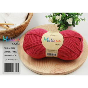 Melissa Hilo 100% Acrilico Ovillo de Lana Gruesa 115m 100g para DIY Tejer y Ganchillo, Certificado OEKO-TEX Standard 100