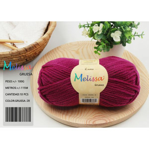 Melissa Hilo 100% Acrilico Ovillo de Lana Gruesa 115m 100g para DIY Tejer y Ganchillo, Certificado OEKO-TEX Standard 100