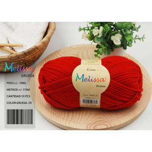 Melissa Hilo 100% Acrilico Ovillo de Lana Gruesa 115m 100g para DIY Tejer y Ganchillo, Certificado OEKO-TEX Standard 100