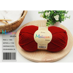 Melissa Hilo 100% Acrilico Ovillo de Lana Gruesa 115m 100g para DIY Tejer y Ganchillo, Certificado OEKO-TEX Standard 100