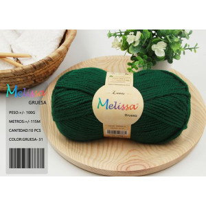 Melissa Hilo 100% Acrilico Ovillo de Lana Gruesa 115m 100g para DIY Tejer y Ganchillo, Certificado OEKO-TEX Standard 100