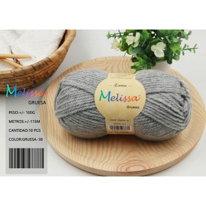 Melissa Hilo 100% Acrilico Ovillo de Lana Gruesa 115m 100g para DIY Tejer y Ganchillo, Certificado OEKO-TEX Standard 100