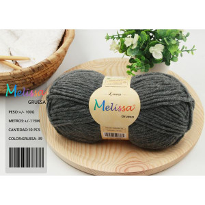 Melissa Hilo 100% Acrilico Ovillo de Lana Gruesa 115m 100g para DIY Tejer y Ganchillo, Certificado OEKO-TEX Standard 100