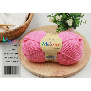 Melissa Hilo 100% Acrilico Ovillo de Lana Gruesa 115m 100g para DIY Tejer y Ganchillo, Certificado OEKO-TEX Standard 100