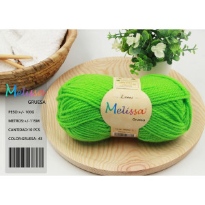 Melissa Hilo 100% Acrilico Ovillo de Lana Gruesa 115m 100g para DIY Tejer y Ganchillo, Certificado OEKO-TEX Standard 100
